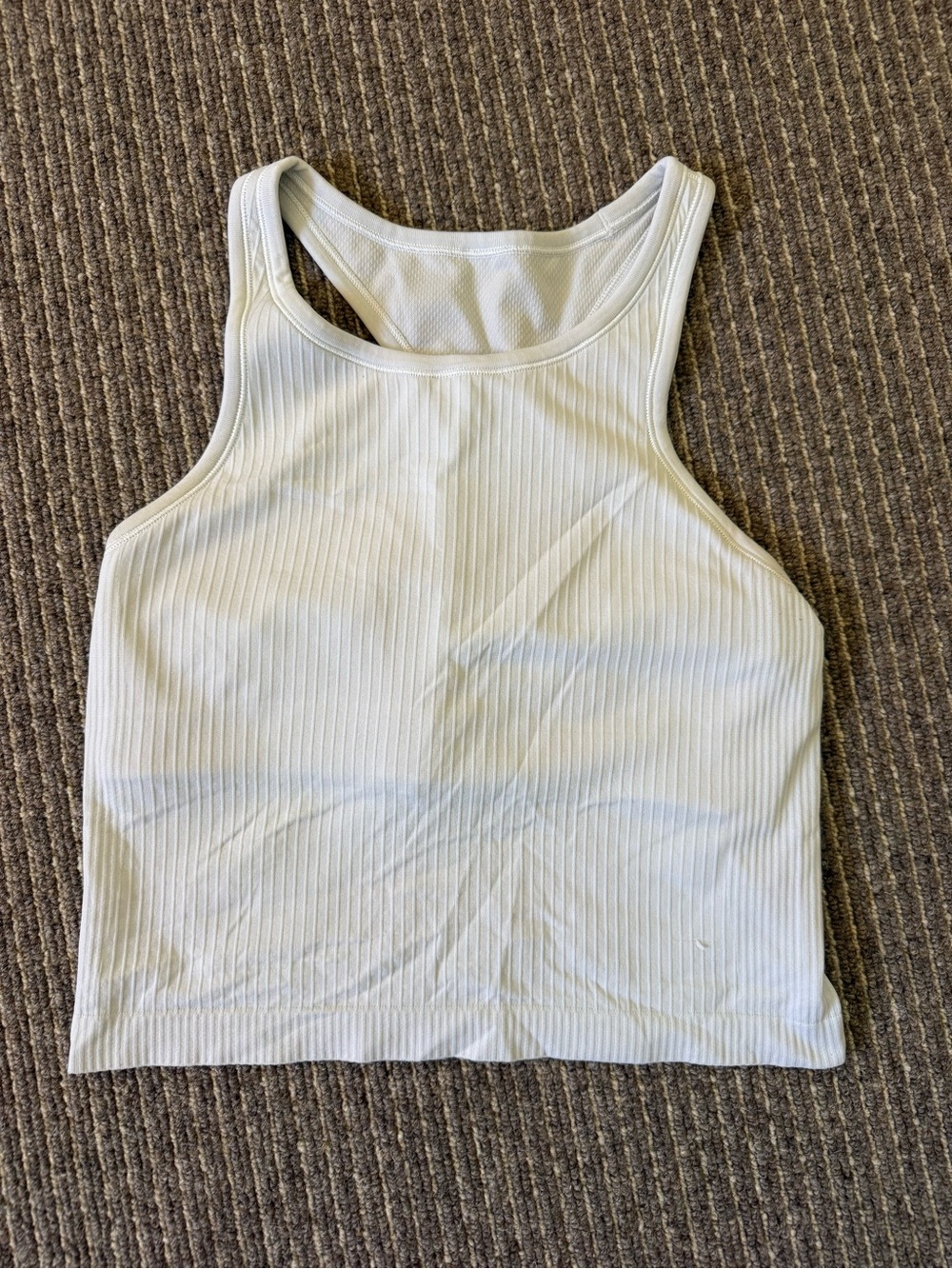 White cropped Lululemon tank
